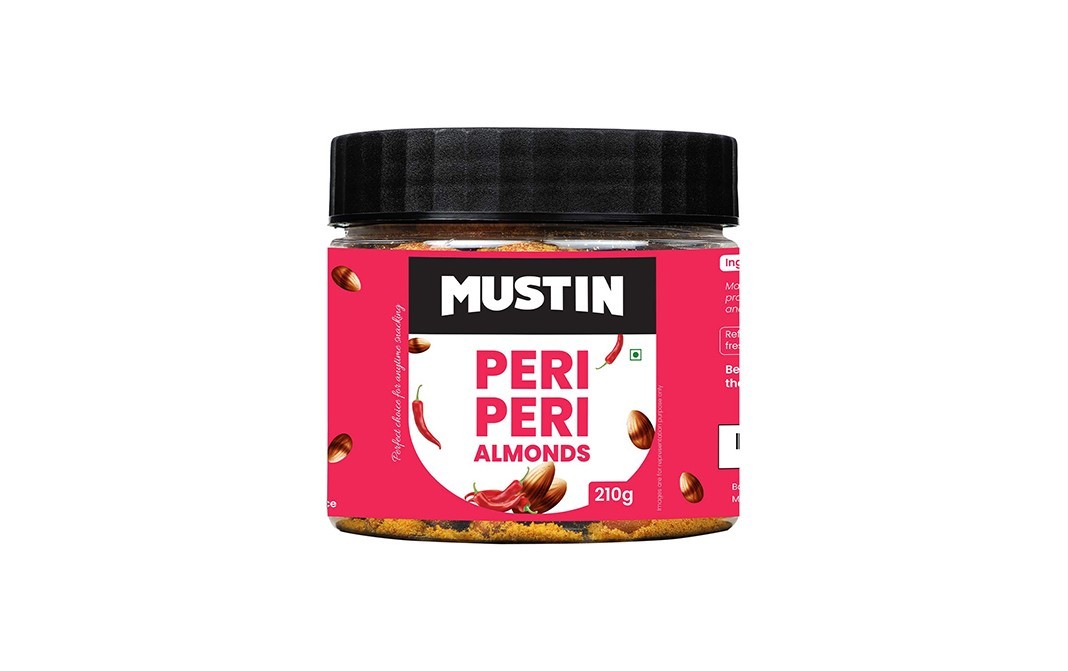 Mustin Peri Peri Almonds    Plastic Jar  210 grams
